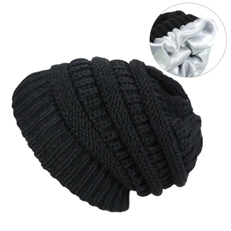 Satin Lined Slouchy Beanie